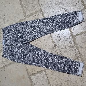 Current Elliott Super High Waist Stiletto Jeans Leopard Print Size 25